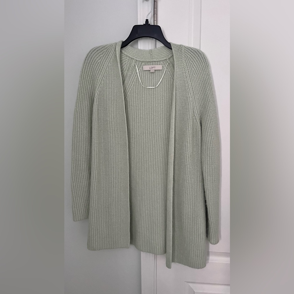 LOFT XS super soft mint green cardigan